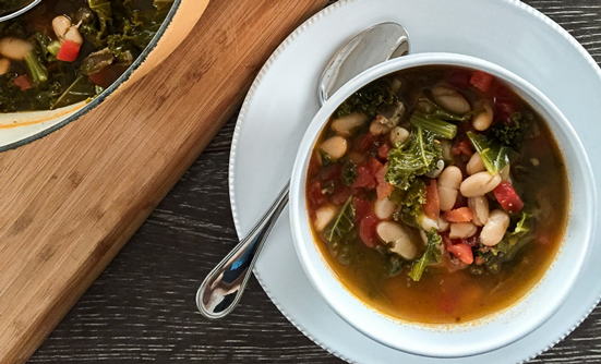 Kale, Sausage, and Cannellini Bean Soup